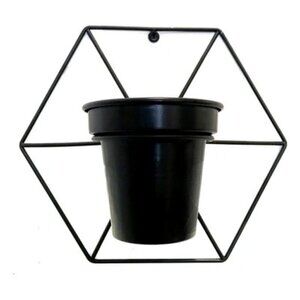 Nobia Black Iron Metal Wall Hanging Geometric Planter
